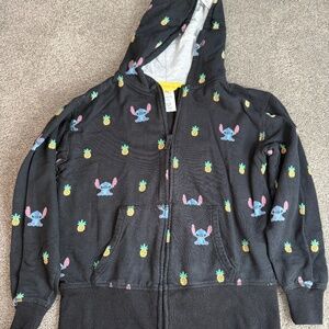 Disneyland Park Stitch Black Sweatshirt with Stich/Pineapple - Kid’s Size MEDIUM